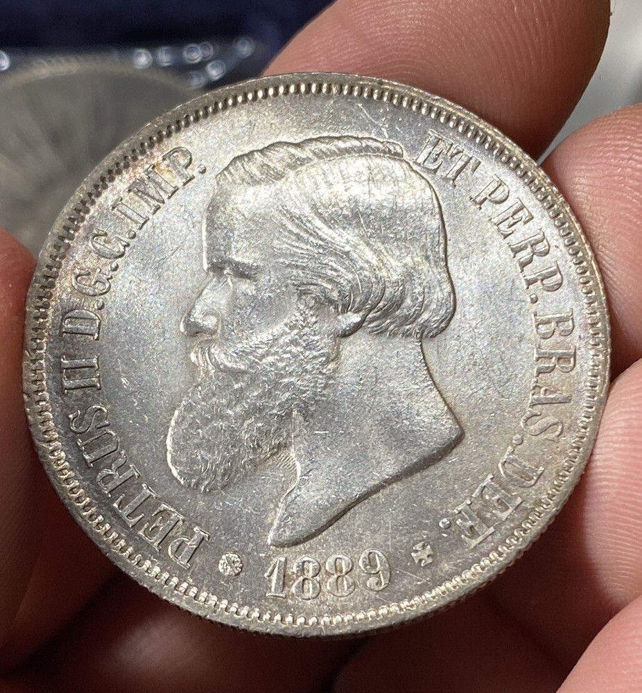 Brazil, 1889 Silver 2000 Reis, Choice Uncirculated