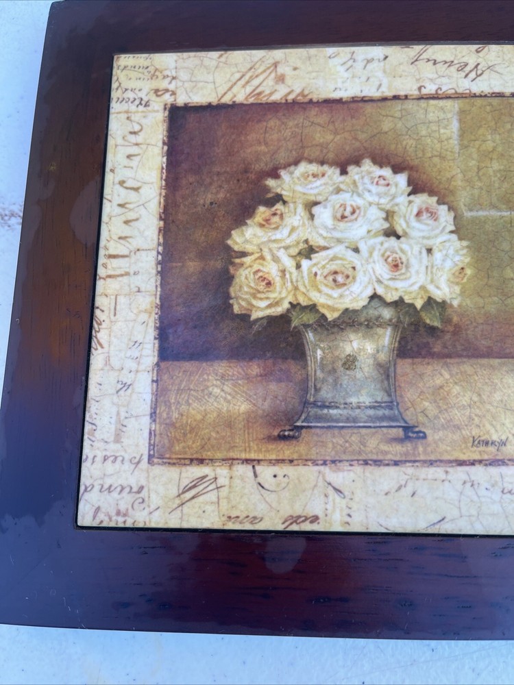 Framed Floral Tile 8”x8”