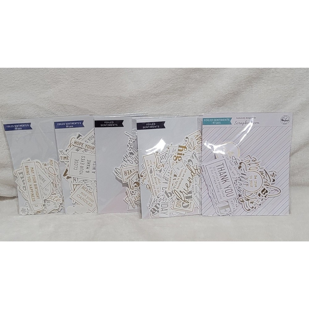 Pink Fresh Studio Ephemera Foiled Sentiments Bundle