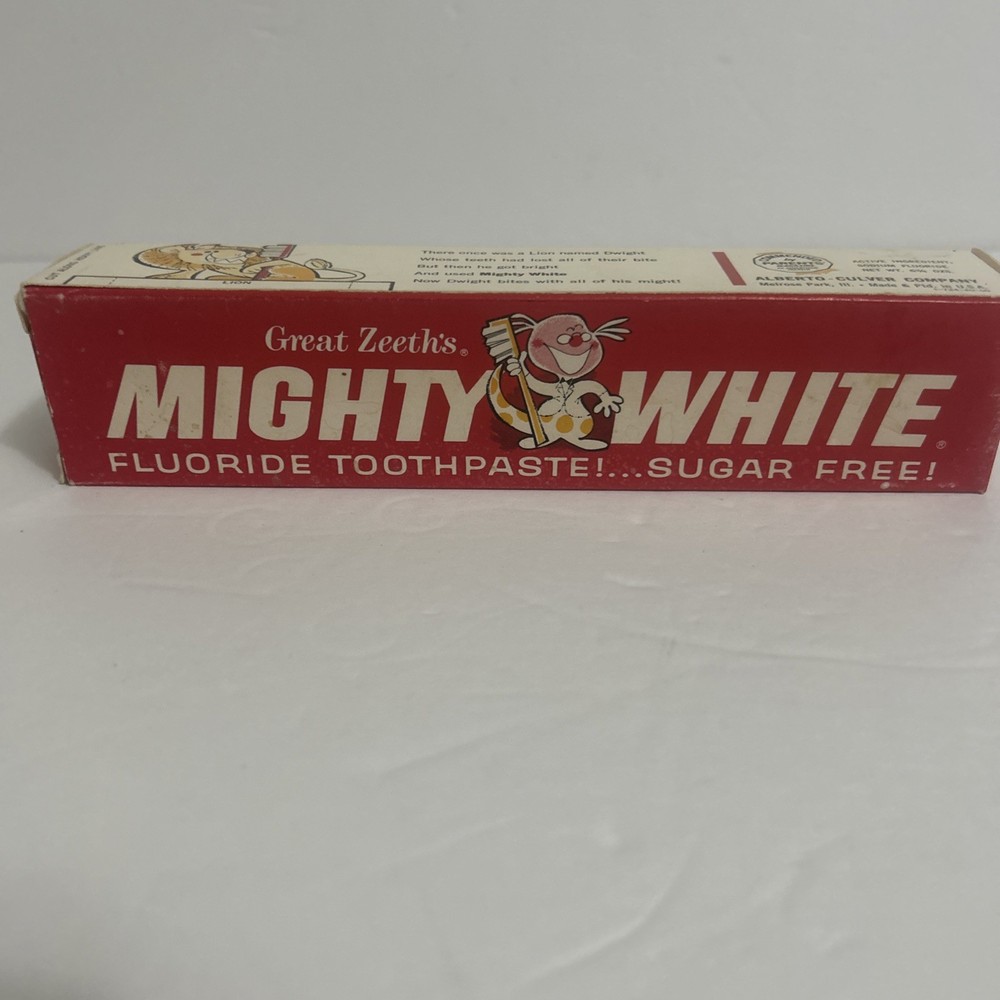 Mighty White Great Zeeth’s  Fluoride Toothpaste New In Box vintage