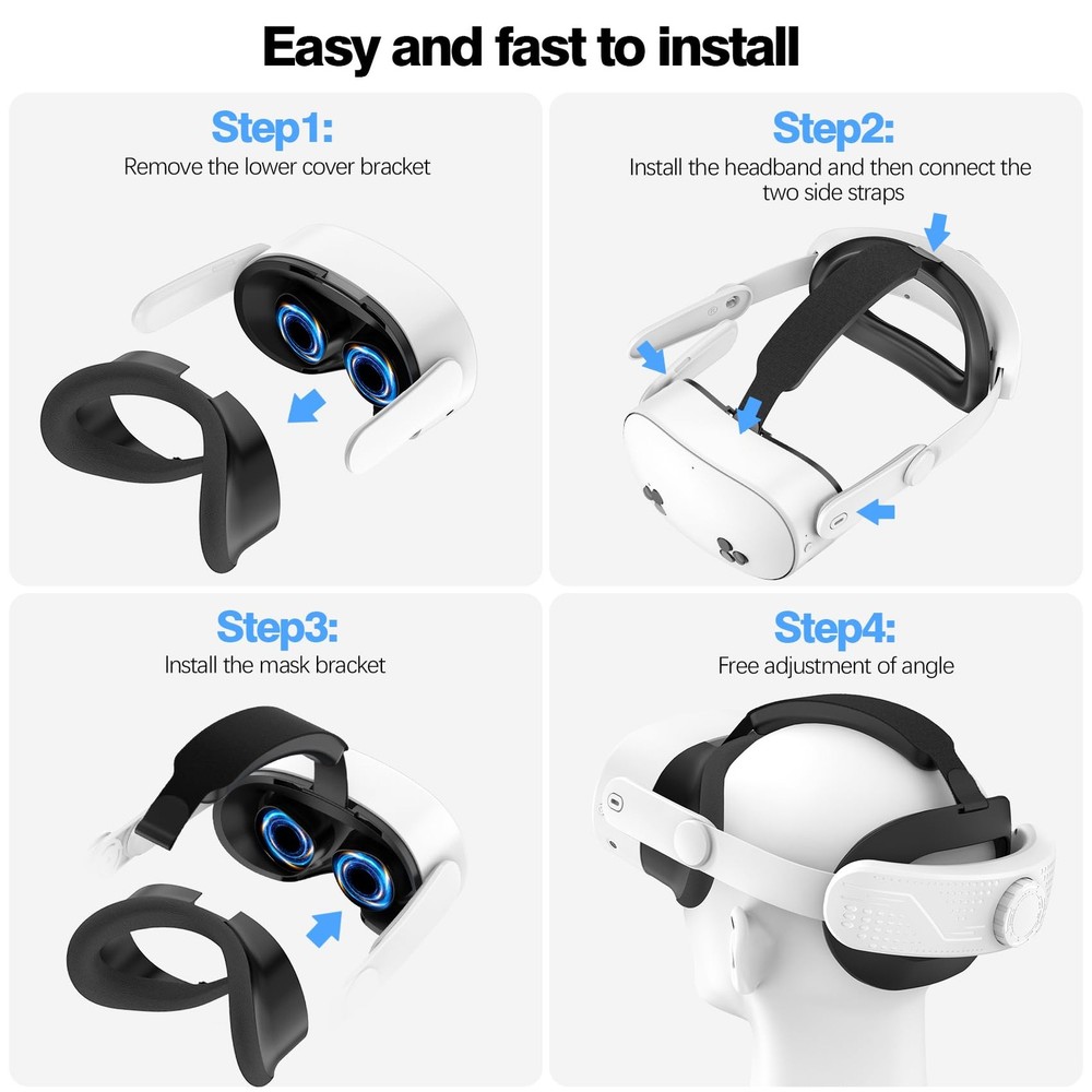 Adjustable Comfort Head Strap for Meta Quest 3S - Lightweight, Balanced Design