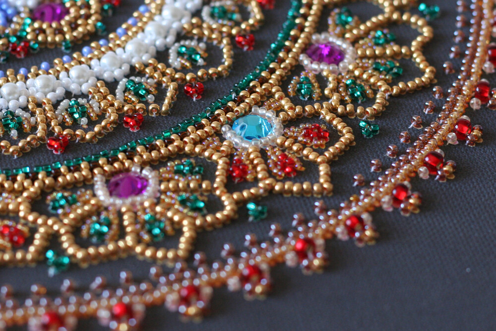 DIY Bead Embroidery Kit Mandala Beaded stitching needlepoint beadwork