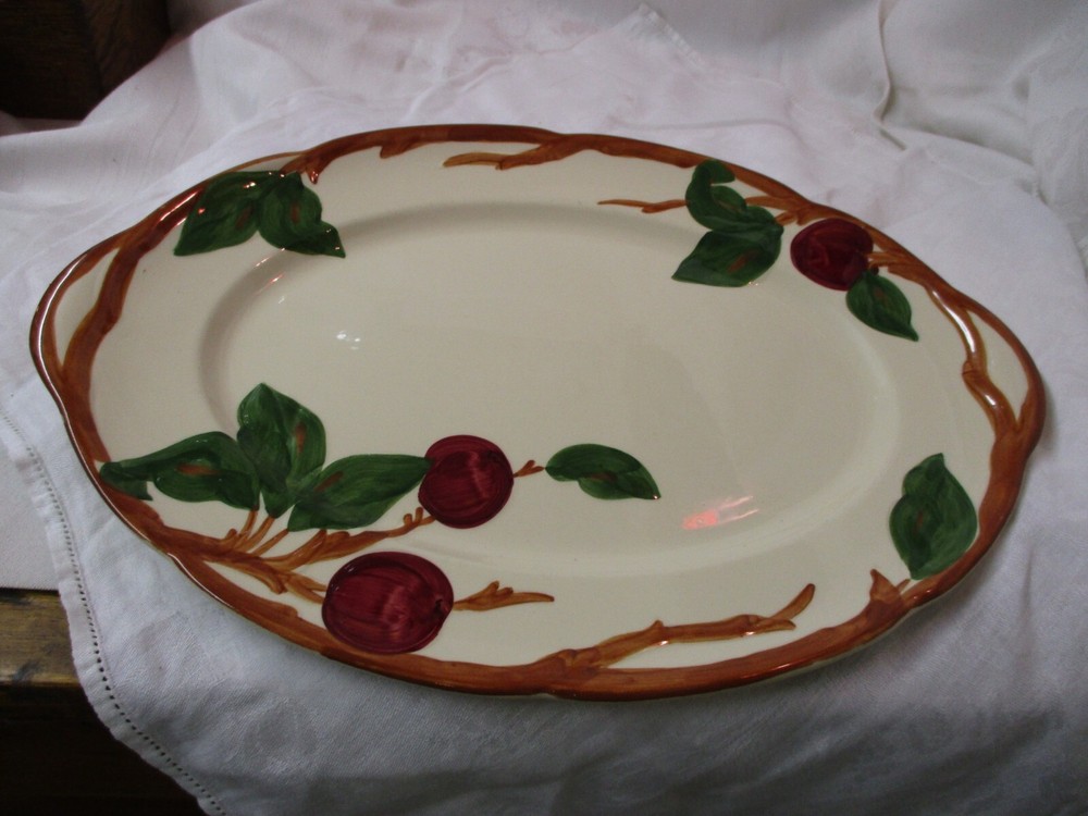 Vintage Franciscan CA Pottery large Handled Platter Apple