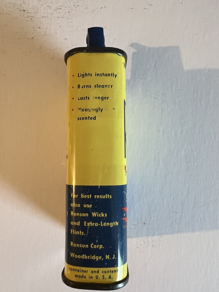 Vintage Ronsonol Lighter Fluid Tin 29 Cents EMPTY