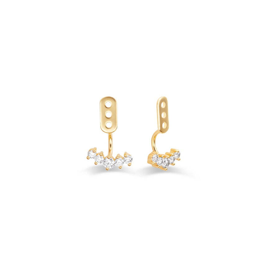 Diamond Earring Jackets For Diamond Studs 14K Yellow Gold Dangle/Drop