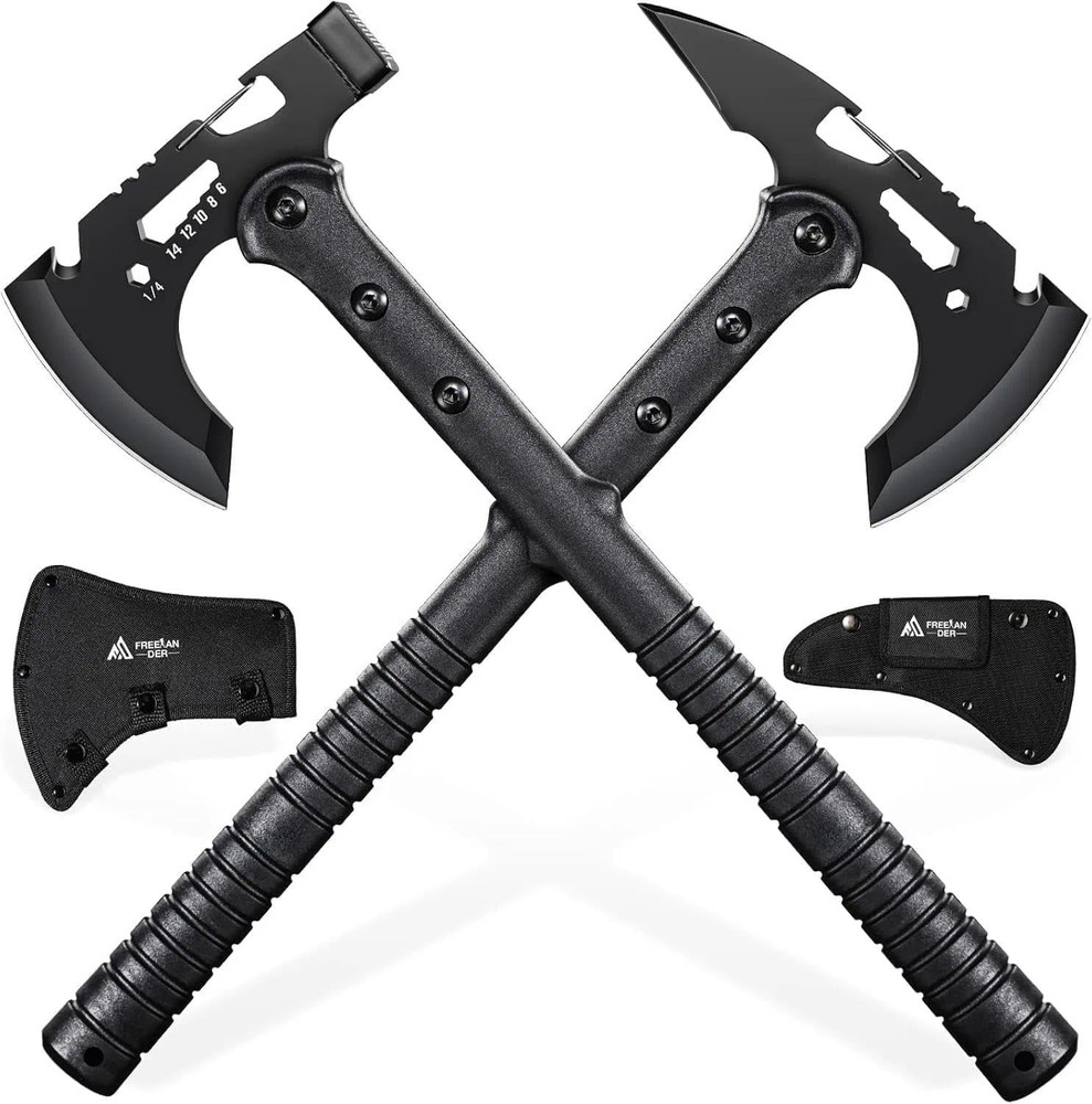 Tactical Axe 2 Pack Sharp Tomahawk W/ Sheath Portable Tomahawk W/ Clip