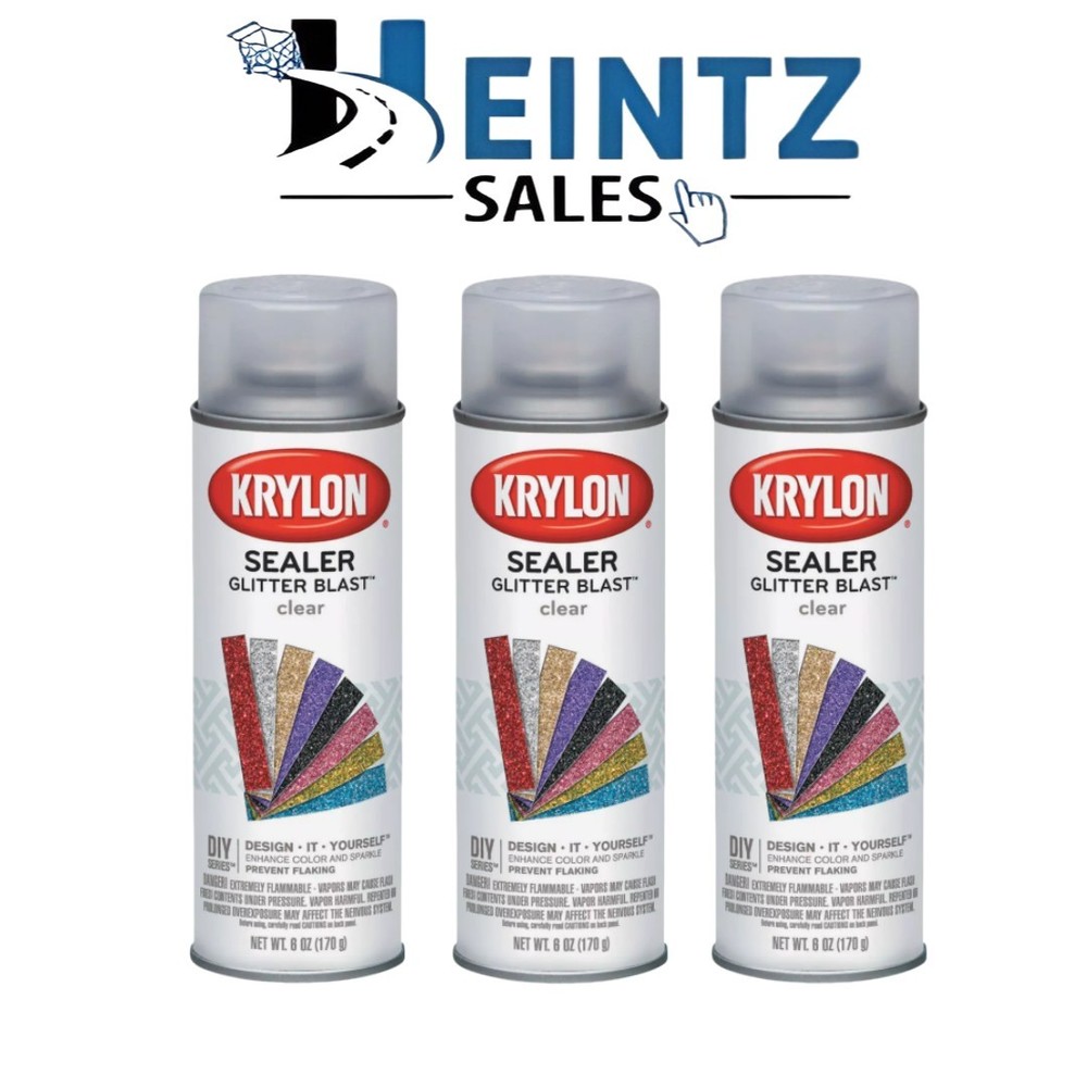 KRYLON 3800 -- Glitter Blast Clear Sealer 6oz 3 Pack