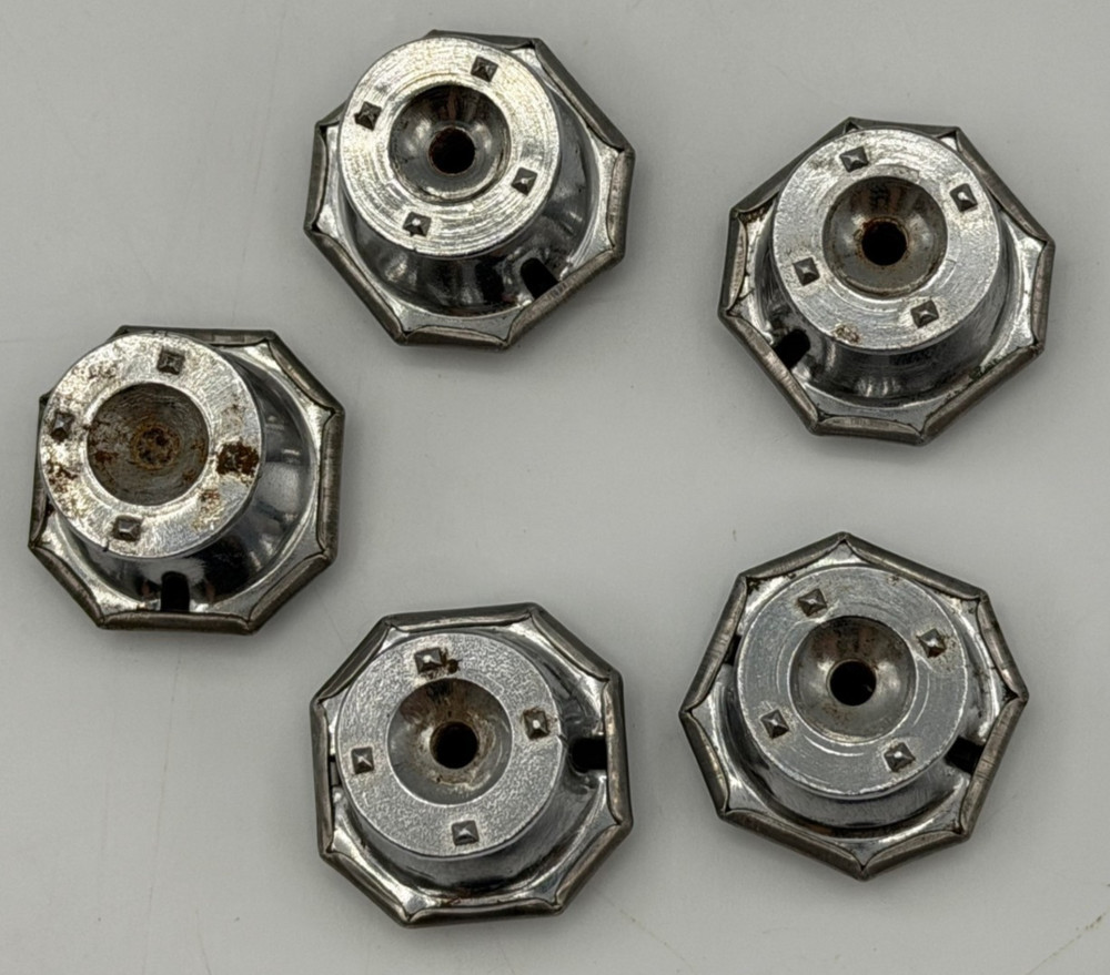 25 MCM/Art Deco Chrome Drawer Cabinet Knobs Pulls Collection From One Kitchen