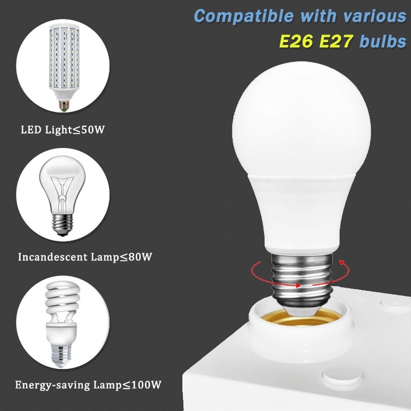 PIR Motion Sensor Light Socket for E26 E27 Bulb, Laundry Room(10PACK)