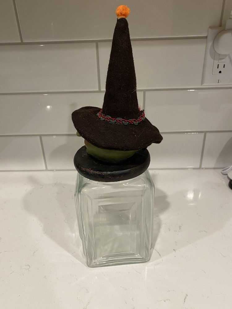 Vintage Halloween Witch Topper Jar