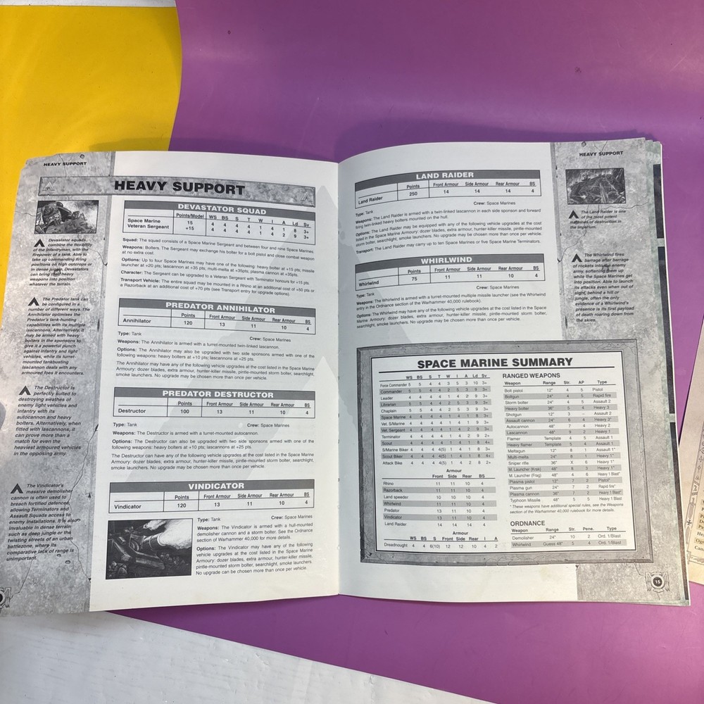 Games Workshop - Warhammer 40K - Codex - Space Marines - 1998 FREE SHIPPING