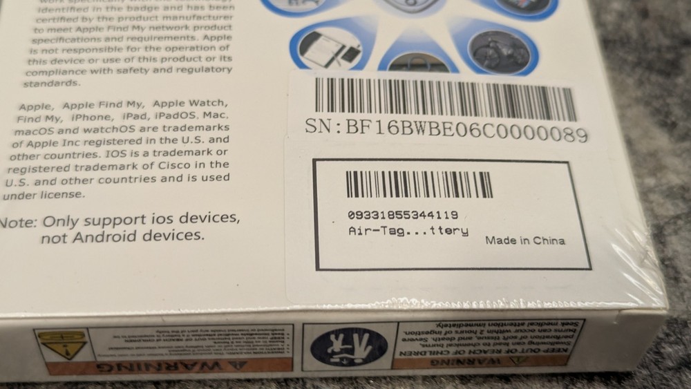 4 Pack - Air Tracker Tags, Bluetooth Tracker Works with Apple Find My APP (iOS)