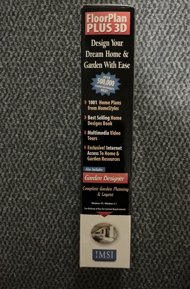 IMSI FloorPlan Plus 3D Garden Designer PC Software. CD’s & Floopy disk