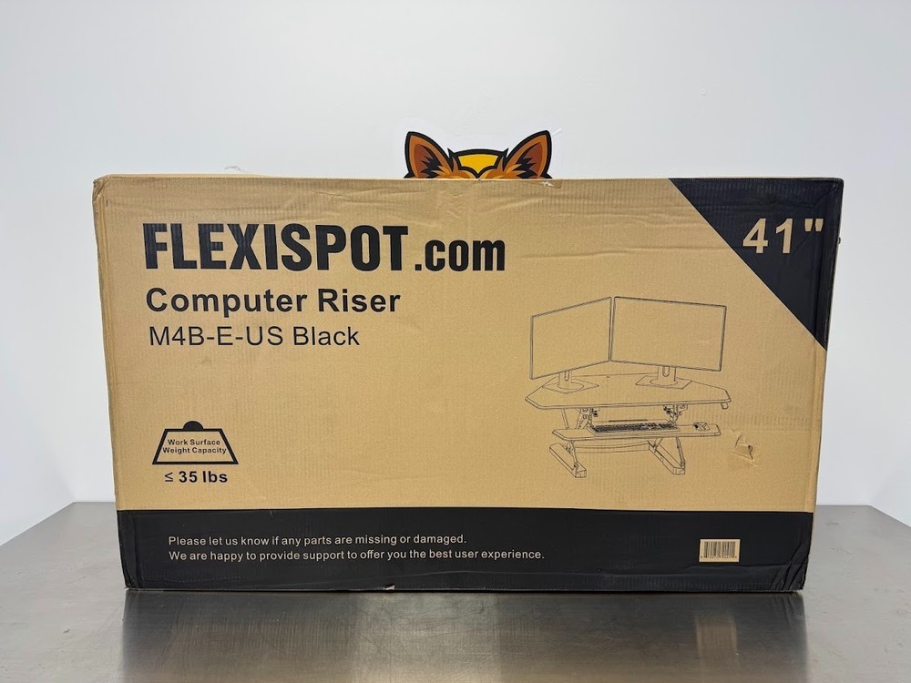 FlexiSpot Height-Adjustable Standing Corner Desk, 41"W, Black
