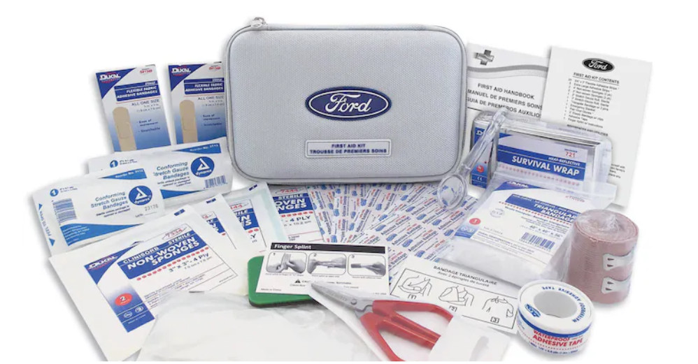 Ford First Aid Kit With Ford Logo and Supplies