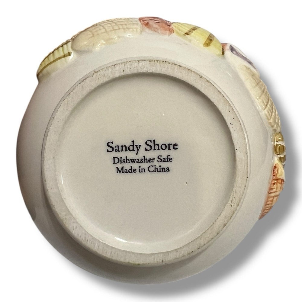 Sandy Shore Ceramic Sugar And Creamer Seashells Nautical