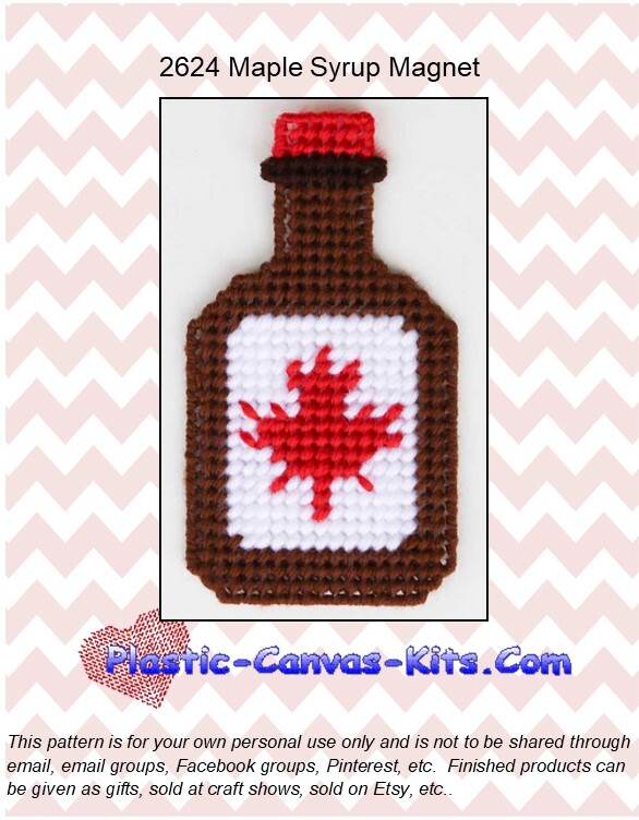 Maple Syrup Magnet - Plastic Canvas Pattern or Kit