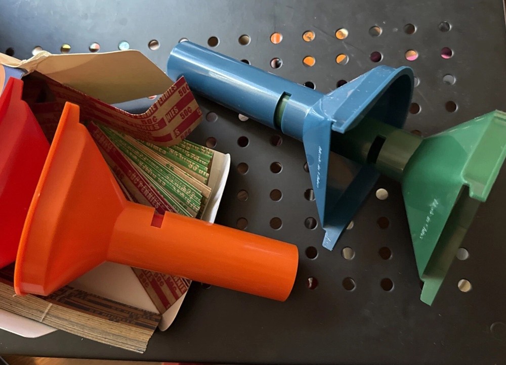 Color Coded Coin Counting Tubes Set From PM Company