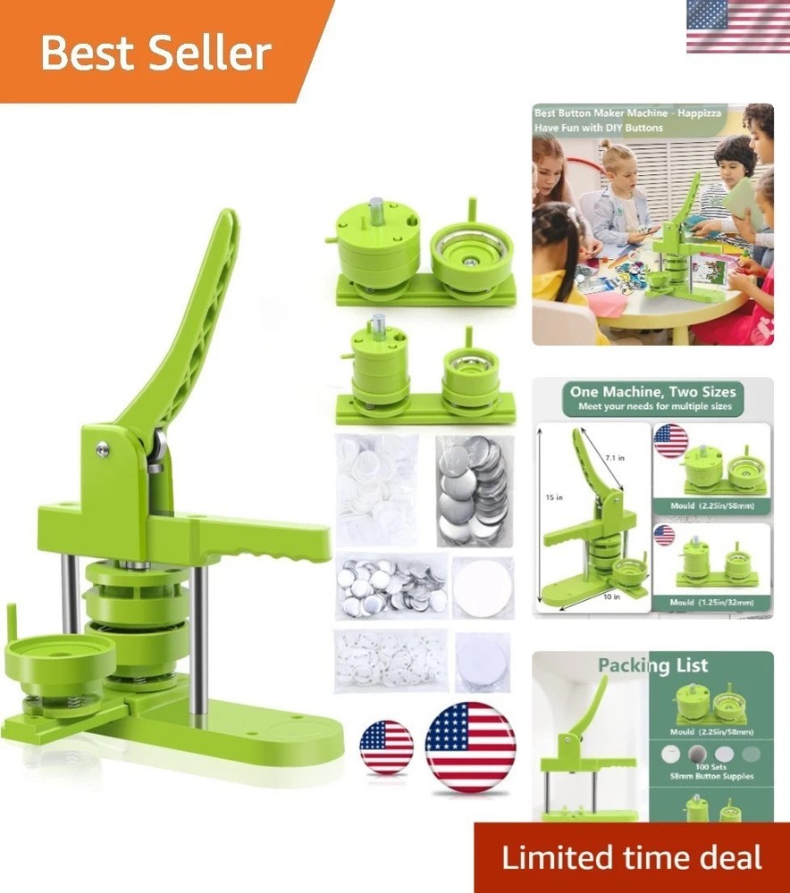 DIY Button Maker Kit with Interchangeable Models - 200 Sets for Creative Crafts