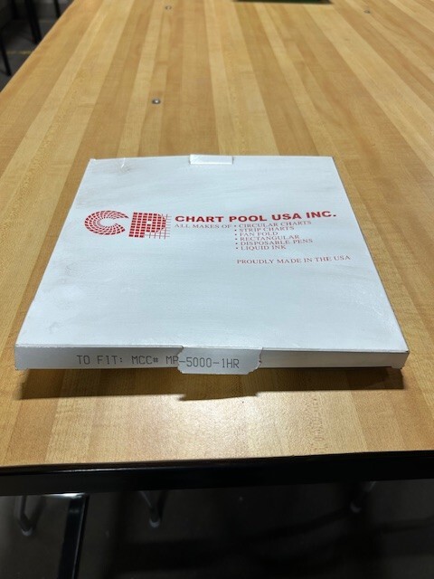 CHART,12" FOR CHART RECORDER 1HR 5,000# 12" (BOX)