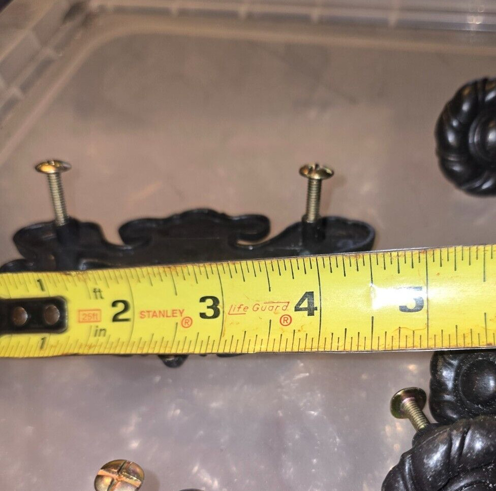 Vintage Lot Of 4 Batwing Drop Bail Drawer Pull Handle Solid Brass 4.5"