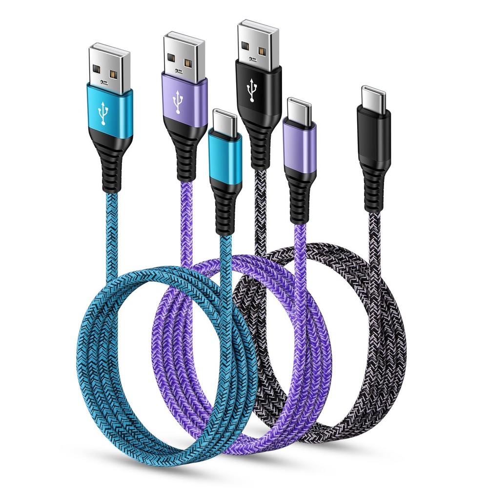 USB C Charger Cable Fast Charging 3 Pack 6ft for iPhone 17 6 feet, 3Pack