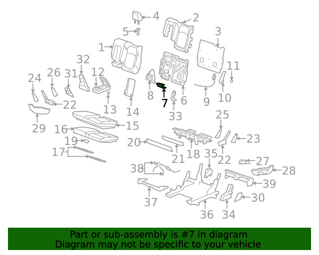 Genuine GM Rear Driver Side Seat Support 25797933