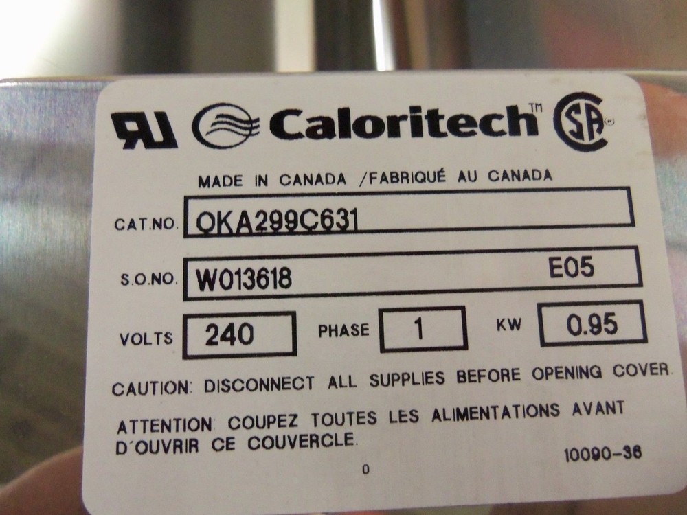 CALORITECH 0KA299C631 HEATER NSMP