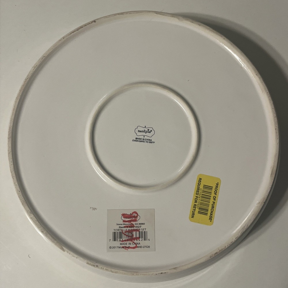 Mud Pie - Tortilla Warmer 2017 Great Open Box Condition