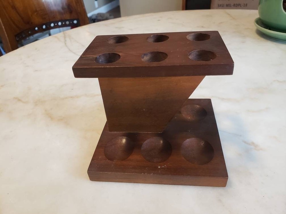 Vintage Estate 6 pipe rack / pipe display / pipe stand #4