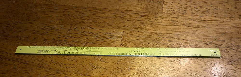 PICKETT COMPLEX TRIG PILOTS SLIDE RULE MODEL N902-ES WITH CASE