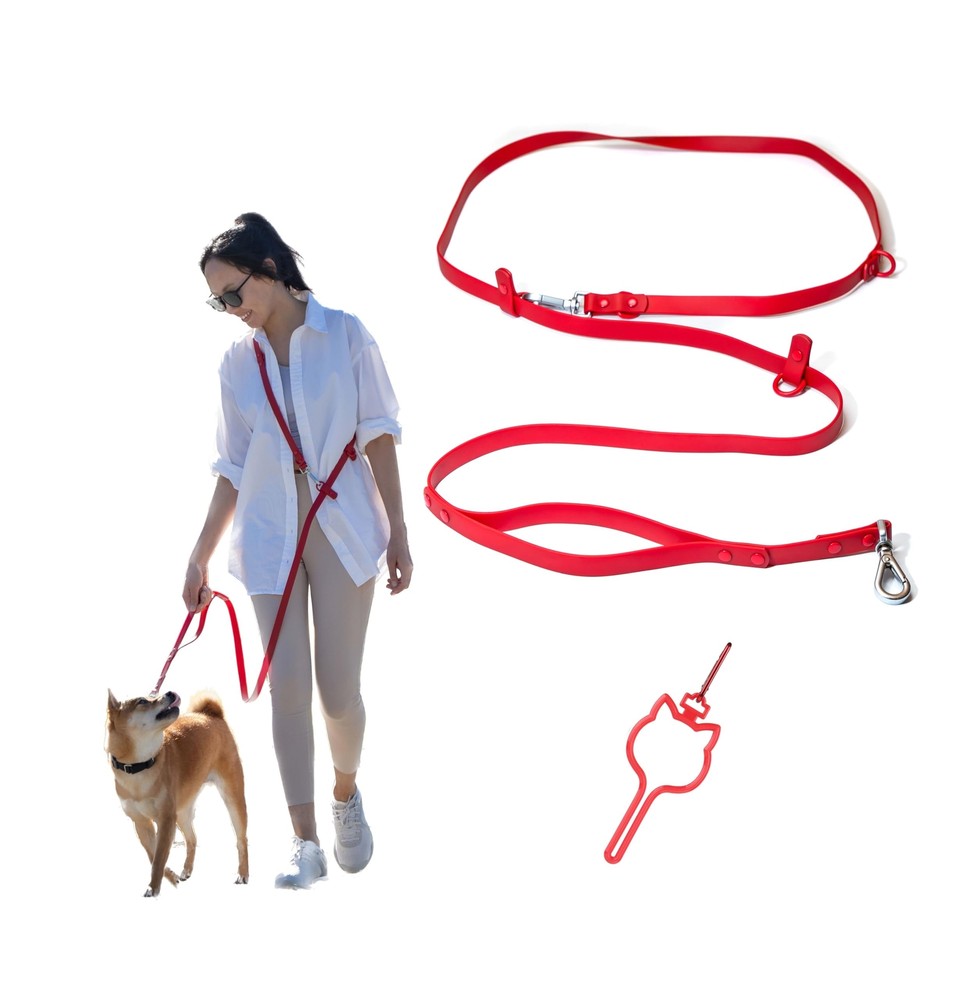 Leash 7.7 ft.| 2 Handle - Traffic Handle | Waterproof | Multifunctional Leash...