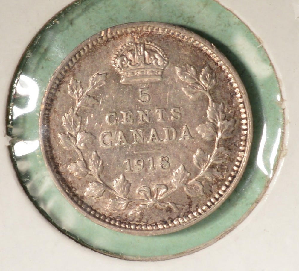 1918 - Canada Silver Five Cents - INV#C-88