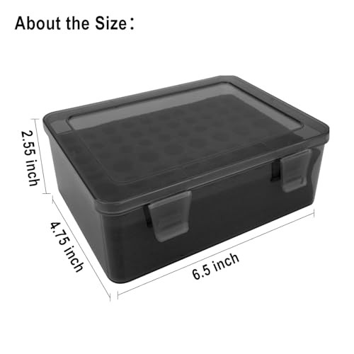 Battery Organizer, Portable Battery Box with Buffer Sponge, Heavy Dark Gray