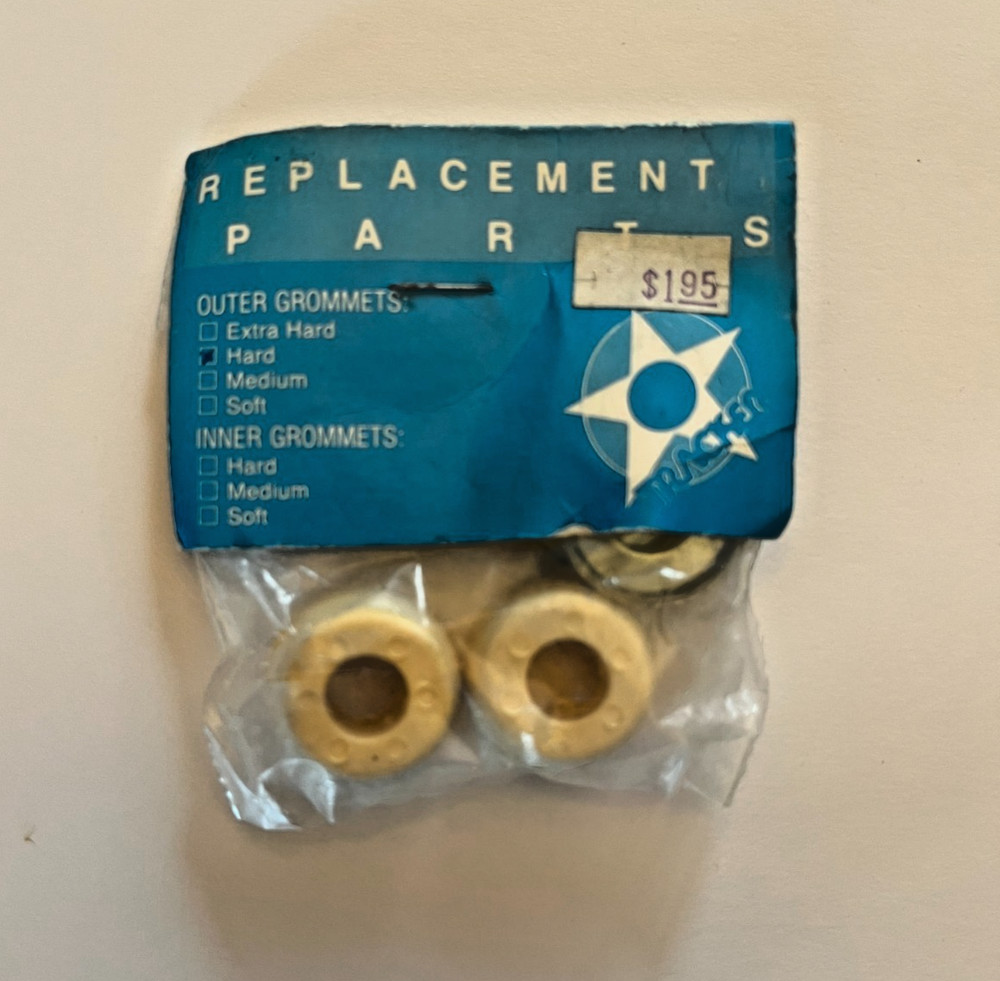 Tracker Hard Outer Rubber Bushing Grommets for Skateboard white NOS