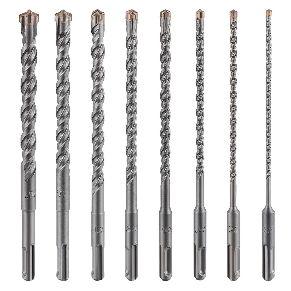 Wensilon 5PCS 5/16" Carbide Drill Bit Set 8" Cross Type Double Thread Bits