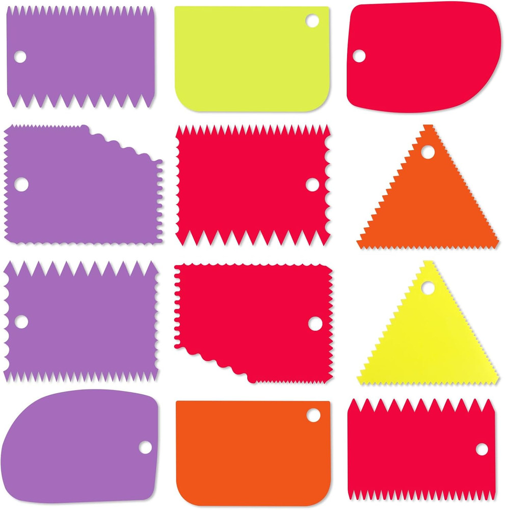 Cake Scraper, Cake Smoother Scraper Set, Dough Scraper Icing Scraper Polisher To