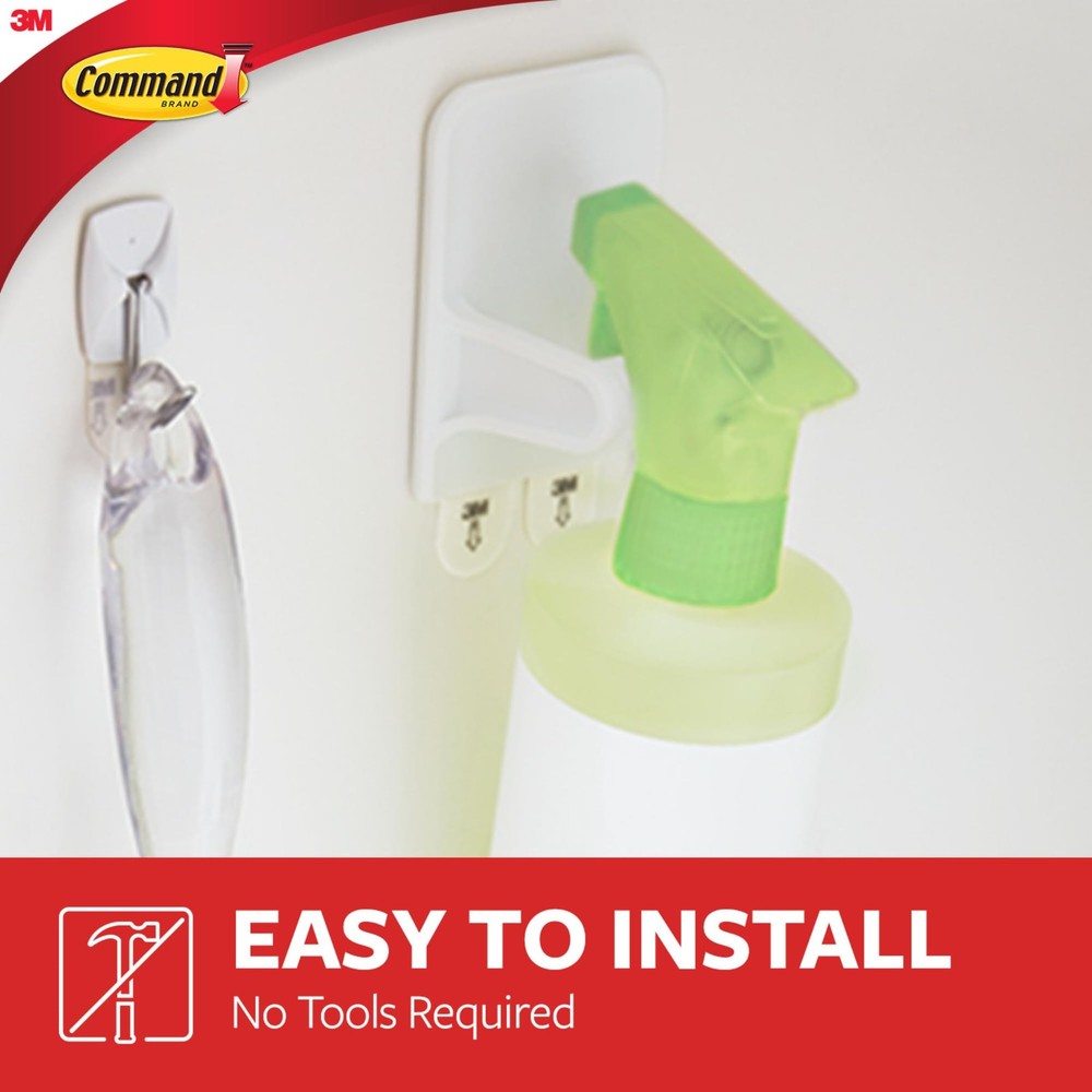 Command Spray Bottle Hangers, White/Gray, 2