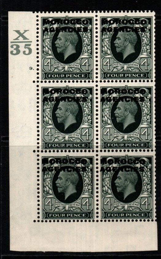 MOROCCO AGENCIES SG71 1936 4d DEEP GREY-GREEN CONTROL X35 MTD MINT