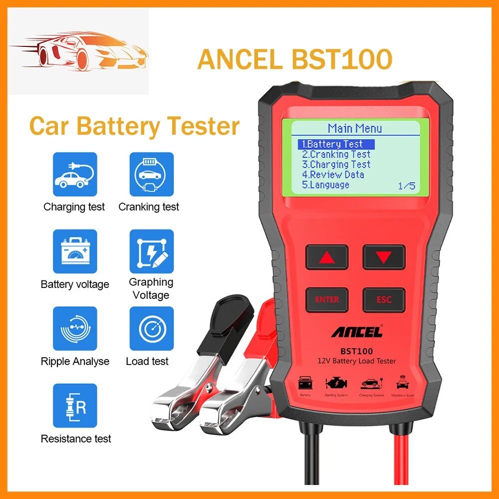 ANCEL BST100 Car Battery Tester 12V Cranking Charging Circut Battery Analyzer