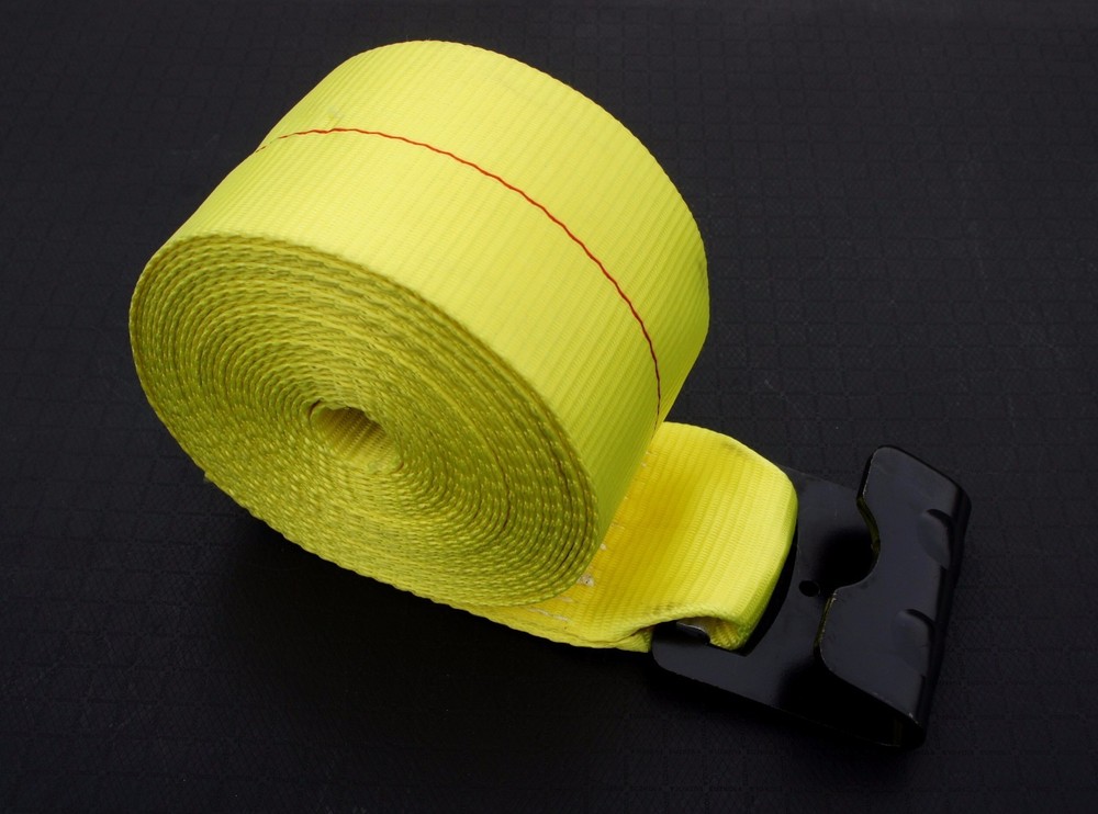 (2) 4" x 50' Winch Straps w/ Flat Hook Flatbed Truck Trailer Tie Down Hay Strap