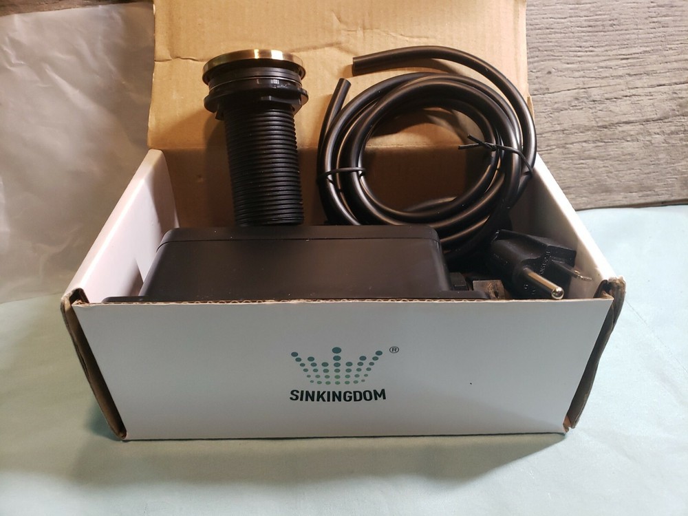 SINKINGDOM SinkTop Air Switch Kit with Brass Gold Long Button Brass