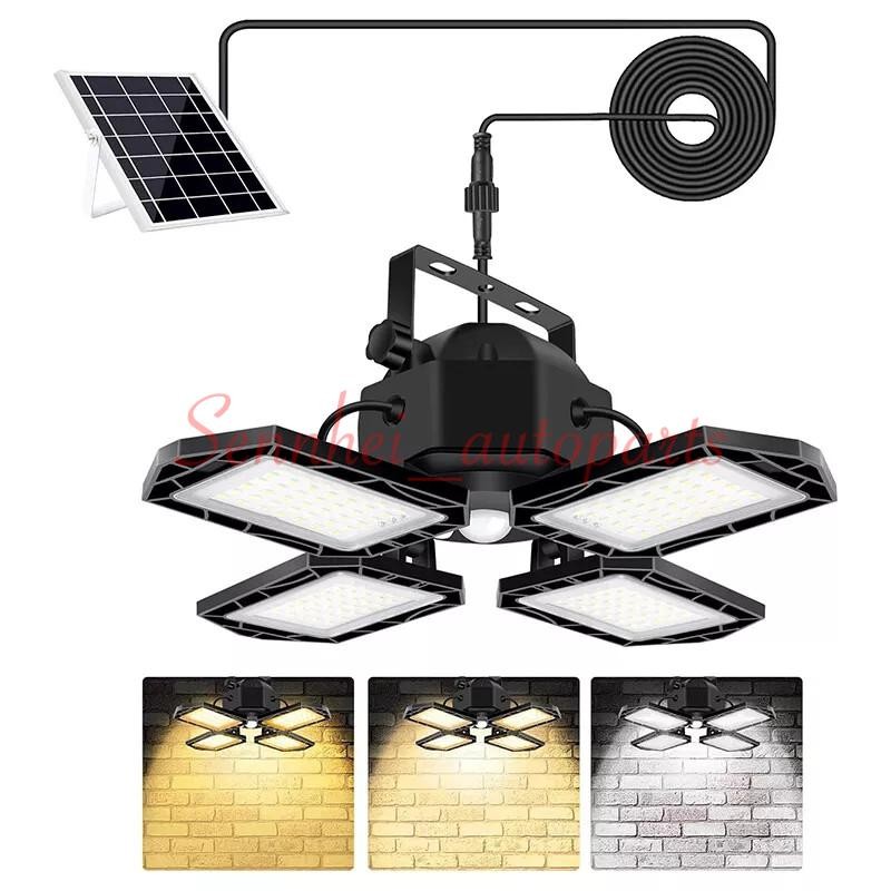 2PCS Solar Pendant Light Outdoor Indoor Solar Powered Motion Sensor Shed Light