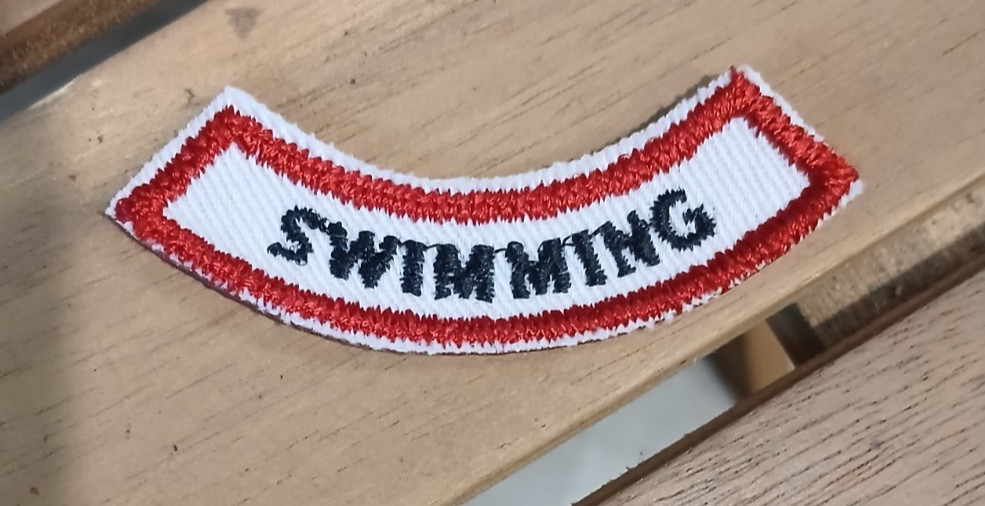 Vintage Swimming Patch Red White