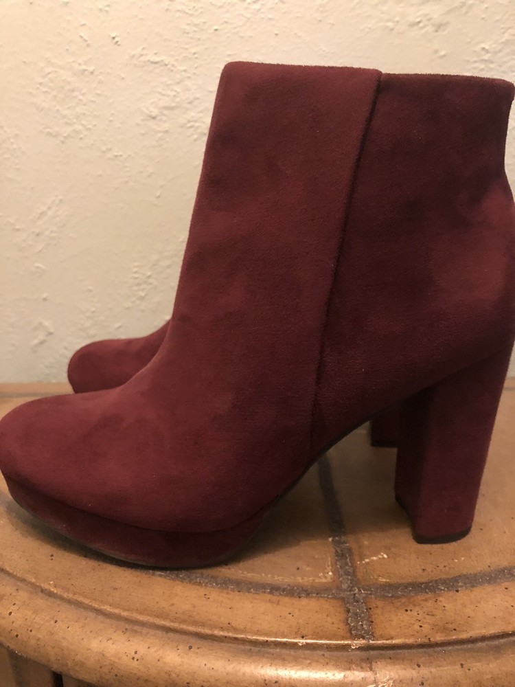 Ankle Boots Suede Burgundy By Dreampairs