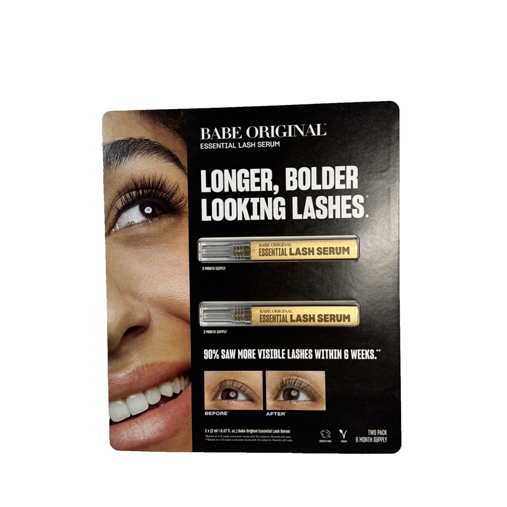 Babe Original Essential Eyelash Serum (6 Month Supply | 2x 2mL) Precision Tip