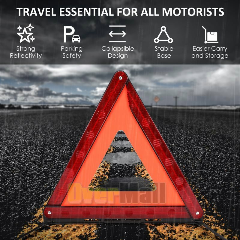 3 Pack Warning Car Triangle Reflective Road Emergency Breakdown Safety Hazard