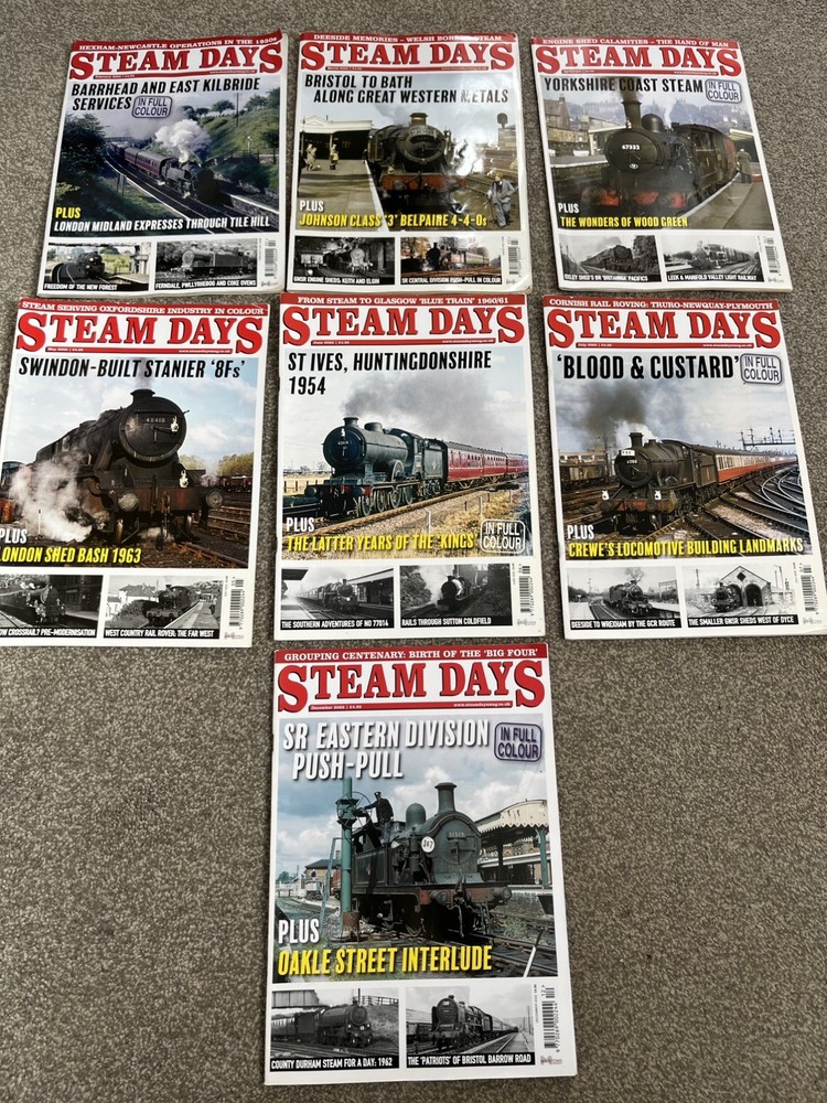 Steam Days Magazine, 2022, 7x Misc Issues,