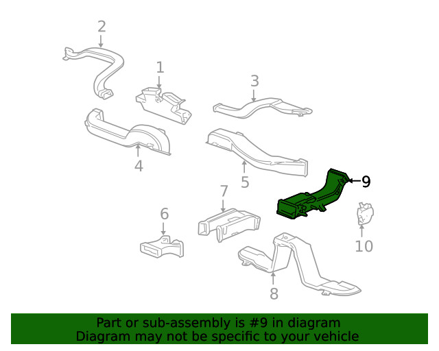 Genuine GM Air Distribution Duct 89023396