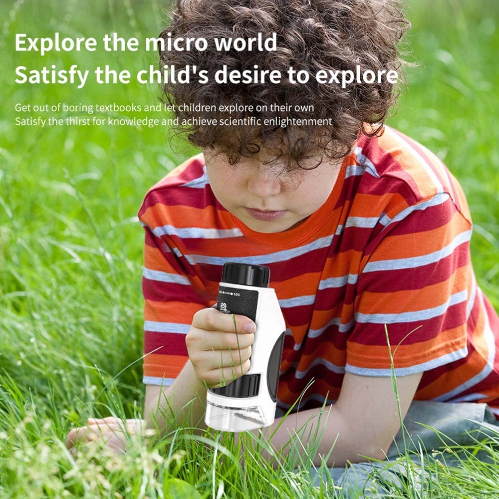 Kids Mini 50X-300X Microscope Handheld Mini Microscope Portable Microscope